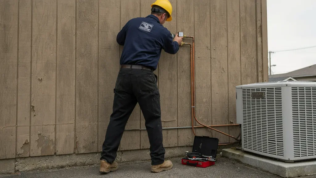 Heat Pump Installation & Repair technician working